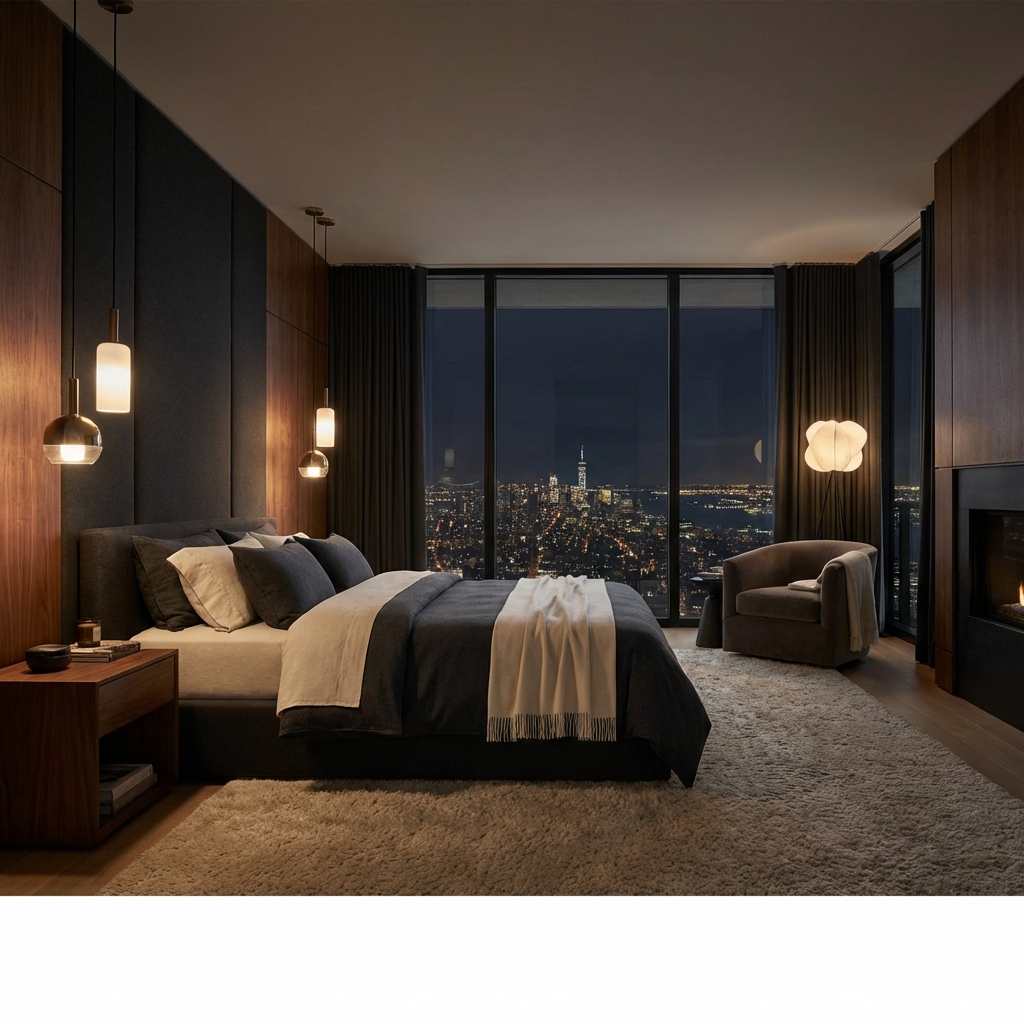 Minimalist bedroom with neutral tones